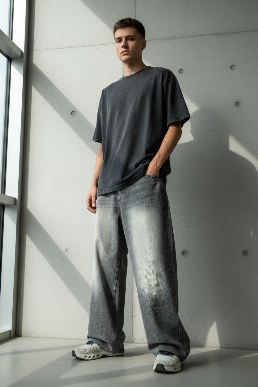 AVERIN BAGGY 01 ASH GREY - No Logo